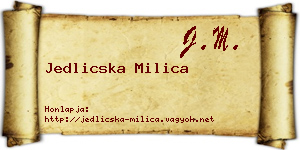 Jedlicska Milica névjegykártya